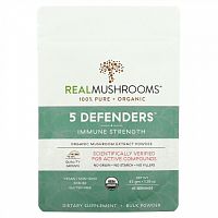 Real Mushrooms, Organic, 5 Defenders, укрепление иммунитета, 45 г (1,59 унции)