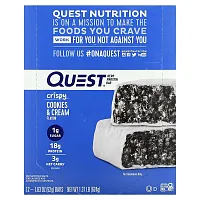 Quest Nutrition, Hero Protein Bar, Crispy Cookies &amp; Cream, 12 Bars, 1.83 oz (52 g) Each