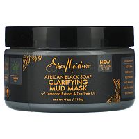 SheaMoisture, African Black Soap, очищающая грязевая маска с экстрактом тамаринда и маслом чайного дерева, 113 г (4 унции)