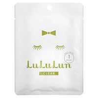 Lululun, Clear, косметическая маска для лица, белая 5F, 1 шт., 22 мл (0,74 жидк. Унции)