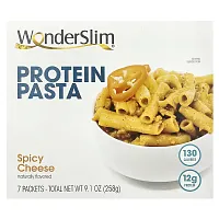 WonderSlim, Protein Pasta, Spicy Cheese, 7 Packets, 37 g Each