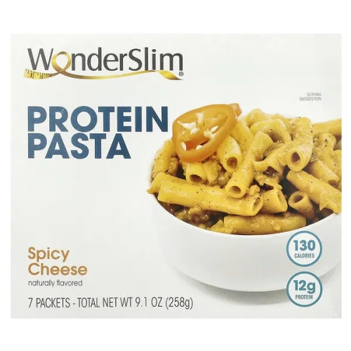 WonderSlim, Protein Pasta, Spicy Cheese, 7 Packets, 37 g Each