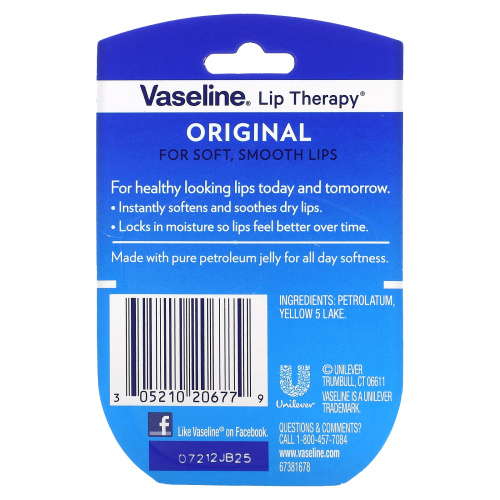 Vaseline, Бальзам для губ Lip Therapy, «Оригинальный», 7 г фото 3