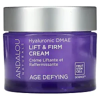 Andalou Naturals, Lift &amp; Firm Cream, Hyaluronic DMAE, Age Defying, 1.7 oz (50 g)