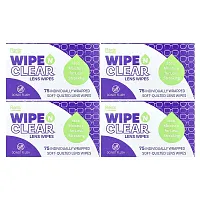 Flents, Wipe &#x27;N Clear, Lens Wipes, 4 Boxes, 75 Individually Wrapped Soft-Quilted Lens Wipes