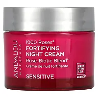 Andalou Naturals, 1000 Roses, Fortifying Night Cream, Sensitive, 1.7 oz (50 g)