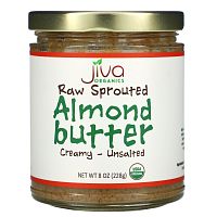 Jiva Organics, Необработанное масло из ростков миндаля, несоленое сливочное масло, 228 г (8 унций)