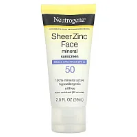 Neutrogena, Sheer Zinc Face Mineral Sunscreen, SPF 50 , 2 fl oz (59 ml)