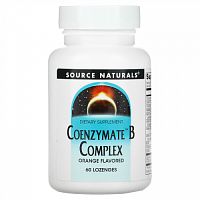 Source Naturals, комплекс ферментированных витаминов группы B, апельсиновый вкус, 60 таблеток для рассасывания