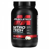 MuscleTech, Nitro Tech, сывороточный изолят + смесь для роста сухой мышечной массы, ванильный вкус, 907 г (2 фунта)