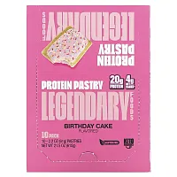 Legendary Foods, Protein Pastry, Birthday Cake, 10 Pack, 2.2 oz (61 g) Each