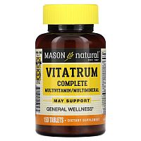 Mason Natural, Комплекс мультивитаминов / мультиминералов Vitatrum, 150 таблеток