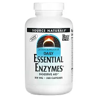 Source Naturals, Daily Essential Enzymes, 500 mg, 240 Veg Capsules