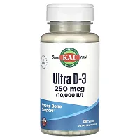 KAL, Ultra D-3, 250 mcg (10,000 IU), 120 Tablets