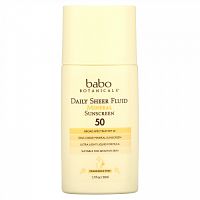 Babo Botanicals, Daily Sheer Fluid Mineral Sunscreen 50, Fragrance Free , 1.7 fl oz (50 ml)