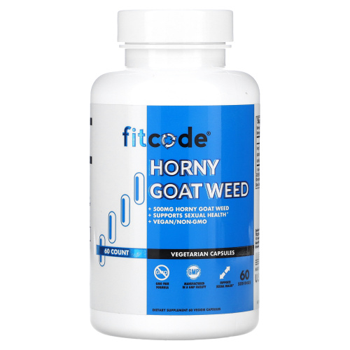 fitcode, Horny Goat Weed, 500 мг, 60 растительных капсул