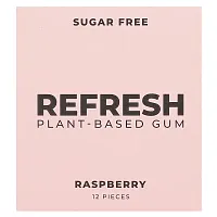 Refresh Gum, Plant-Based Gum, Raspberry, 12 Pieces