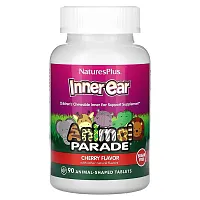 NaturesPlus, Animal Parade, Inner Ear, Children&#x27;s Chewable, Cherry, 90 Animal-Shaped Tablets