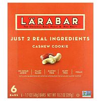 Larabar, The Original Real Fruit & Nut Bar, печенье с кешью, 6 батончиков, 48 г (1,7 унции)