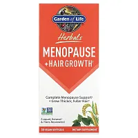 Garden of Life, Herbals, Menopause + Hair Growth, Berry, 30 Vegan Softgels