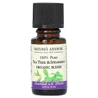 Nature&#x27;s Answer, 100% Pure Organic Essential Oil Blend, Tea Tree &amp; Spearmint, 0.5 fl oz (15 ml)