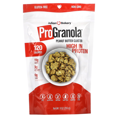 Julian Bakery, ProGranola, арахисовая паста, 255 г (9 унций)