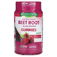 Nature&#x27;s Truth, Super Food Beet Root + Black Pepper, Natural Strawberry, 60 Vegan Gummies