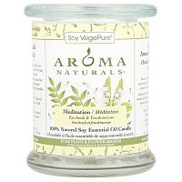 Aroma Naturals, Soy VegePure, 100% Natural Soy Essential Oil Candle, Meditation, Patchouli &amp; Frankincense, 8.8 oz (260 g)