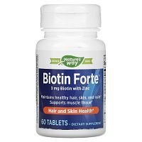 Enzymatic Therapy, Biotin Forte, биотин с цинком, 3 мг, 60 таблеток