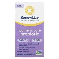 Renew Life, Women&#x27;s Care Probiotic, 50 Billion CFU, 60 Vegetarian Capsules