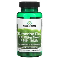 Swanson, Berberine Plus with Bitter Melon &amp; Milk Thistle, 60 Capsules