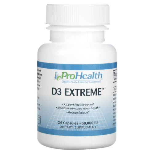 ProHealth Longevity, D3 Extreme, 50 000 МЕ, 24 капсулы