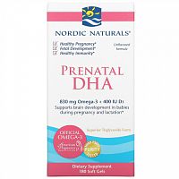 Nordic Naturals, Prenatal DHA, пренатальная ДГК, без добавок, 180 капсул