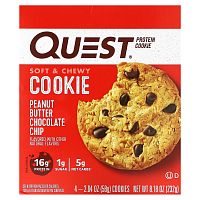 Quest Nutrition, Protein Cookie, арахисовая паста, 4 пакетика по 58 г (2,04 унции)