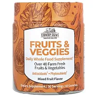 Country Farms, Fruits &amp; Veggies, Daily Whole Food Supplement, Mixed Fruit, 60 Gummies