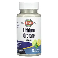 KAL, Lithium Orotate, Lemon Lime , 5 mg, 90 Micro Tablets