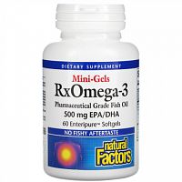 Natural Factors, Rx Omega-3 в мини-капсулах, омега-3, 1060 мг, 60 капсул (530 мг в 1 капсуле)