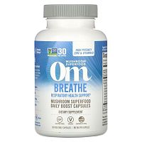 Om Mushrooms, Breathe, Respiratory Health Support, 90 Vegetable Capsules