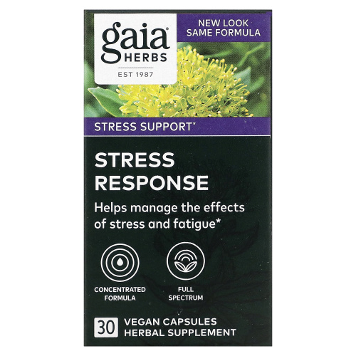 Gaia Herbs, Stress Response, 30 веганских капсул