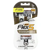 BIC, Flex 5, Men&#x27;s Disposable Razors, 2 Razors