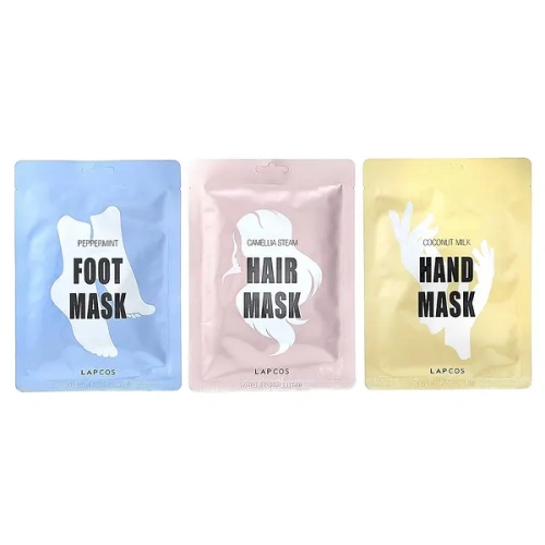 Lapcos, Variety Body Mask  Pack, 3 Masks