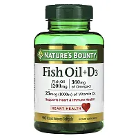 Nature&#x27;s Bounty, Fish Oil + D3, 90 Rapid Release Softgels