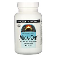 Source Naturals, Мультивитамины Mega-One без железа, 60 таблеток