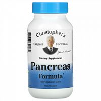 Christopher's Original Formulas, Pancreas Formula, 460 мг, 100 вегетарианских капсул