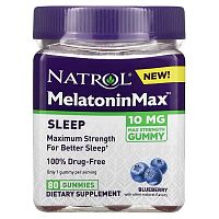 Natrol, MelatoninMax, Sleep, Blueberry, 10 mg, 80 Gummies