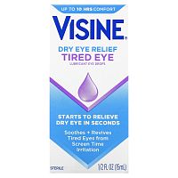 Visine, Dry Eye Relief, смазывающие капли для глаз, для усталых глаз, 15 мл (1/2 жидк. Унции)