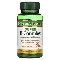 Nature&#x27;s Bounty, Super B-Complex with Folic Acid Plus Vitamin C, 150 Coated Tablets