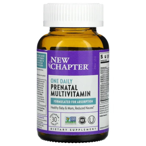 New Chapter, One Daily Prenatal Multivitamin, 30 Vegetarian Tablets фото 3