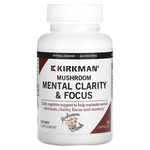 Kirkman Labs, Mushroom, Mental Clarity &amp; Focus, 60 Capsules