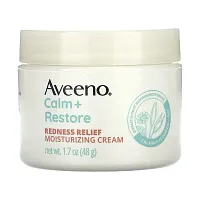 Aveeno, Calm + Restore, Redness Relief Moisturizing Cream, Sensitive Skin, Fragrance Free, 1.7 oz (48 g)